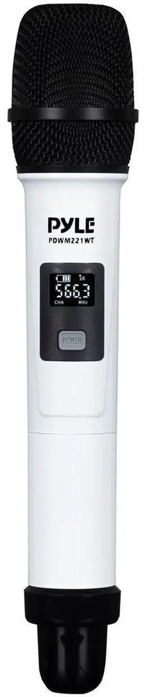 Pyle UHF Quad Channel Wireless Microphone System - Includes (4) Handheld Microphones (White)
