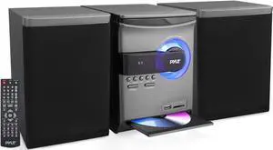 Pyle 30W Home Stereo Shelf System - Wireless Bluetooth Streaming with CD Player, FM Radio, USB, SD Card, and Remote Control