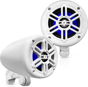 Pyle 4" Waterproof Off-Road Marine Box Speakers, 2-Way System - White PLMRWK49WT