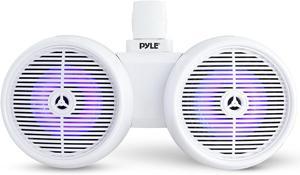 Pyle 8" Dual Marine Wakeboard Speakers with LED Lights - 2-Way 300W System PLMRWK81WT