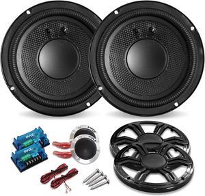 Pyle 6.5" 3-Way Car Audio Component Speaker Kit with Aluminum Tweeters & Crossover PLD63C