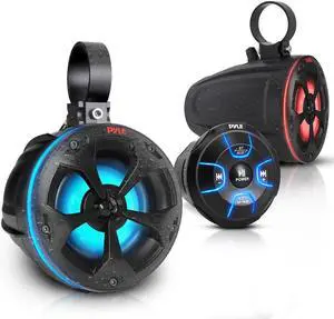 Pyle 4" Waterproof Rated Off-Road RGB Speakers with Wireless BT Remote Control - Dual Vehicle Speaker System, for ATV, UTV, 4x4, Jeep, Powersports Vehicles, SKU PLUTV48KBTR