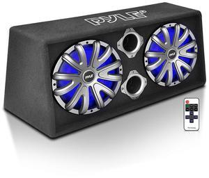 Pyle 10" Dual Subwoofer Box System with Rear Vented Design & Built-in LED Lights - 500W, SKU PLBS102LE