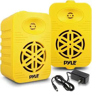 Pyle 4 2-Way Indoor/Outdoor Bluetooth Speaker System with Wireless Streaming & 1/2 Polymer Tweeter - Yellow, SKU PDWRBT46YL