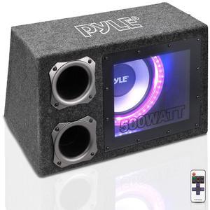 Pyle 10" Single Series Vented Subwoofer Enclosure with Built-in LED Lights & Rear Vented Design - 500W, SKU PLBNPS11
