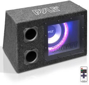 Pyle 8" Single Series Vented Subwoofer Enclosure with Built-in LED Lights & Rear Vented Design - 400W, SKU PLBNPS18