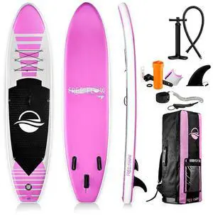 SereneLife 10.5' Free-Flow Inflatable Stand-Up Paddle Board - Blue (SLSUPB145)