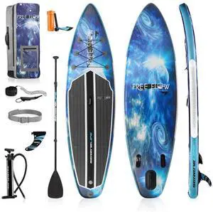 SereneLife 10.5' Rising Flow Inflatable Stand-Up Paddle Board iSUP - Space Blue (SLSUPB872)