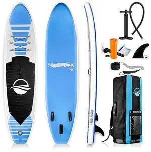 SereneLife 10.5' Free-Flow Inflatable Stand-Up Paddle Board - Blue (SLSUPB125)