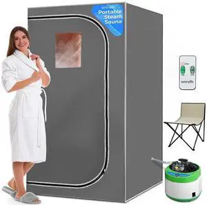 SereneLife Portable Steam Home Sauna - Personal Detox Spa Therapy (SLISAU35GRY)