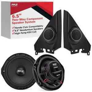 Pyle 6.5" Two-Way Component Speaker System - Honda Civic Front Door Upgrade (PLCIVIC65C)