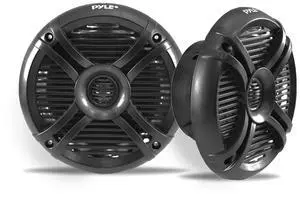 Pyle 6.5" Waterproof Marine LED Speakers - 250W 2-Way Stereo - Black - PLMRX68LEB