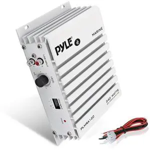 Pyle 2-Channel Waterproof Marine Amplifier - PLMRA120, 240W, Compact, White