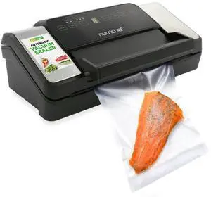 NutriChef Deluxe Vacuum Sealer - Automatic Food Preserver with Double Sealing Function (PKVS90BK, Black)