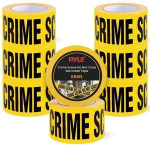 Pyle 8-Piece Crime Scene Do Not Cross Tape - 656 ft. Roll, Black & Yellow (PCSCTX8)