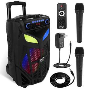 Pyle 10" Portable Bluetooth PA Speaker - 600W, Wireless Mics, Rechargeable (PPHP101WMB)