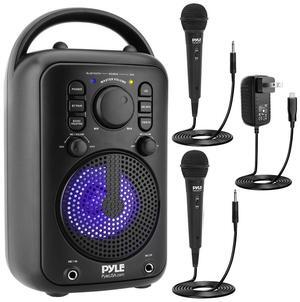 Pyle 4 Portable Wireless Bluetooth Speaker - 180W, Dual Mics, Karaoke System (PPHP40KAS)