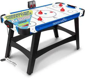 SereneLife 54" Air Hockey Table for Game Room - Digital LED Scoreboard, 12V Motor, 2 Pucks & 2 Pushers (SLARHKY54)