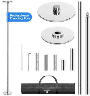 SereneLife Professional Spinning Dancing Pole - Portable & Removable Fitness Pole (Chrome Surface) (SLXPL)
