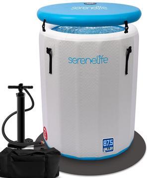 SereneLife Inflatable Insulated Cold Plunge Tub - Ice Bath Therapy Recovery Pod (SLCPTBCR30)