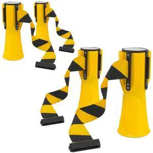 Pyle Traffic Cone Emergency Belt - Retractable Hazard Warning Tape Barrier (PCNTP16X4)