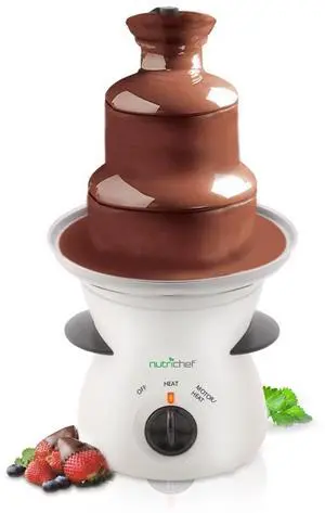 NutriChef Electric Chocolate Fondue Pot - Countertop Chocolate Fondue Maker Fountain (PKFNMK16)