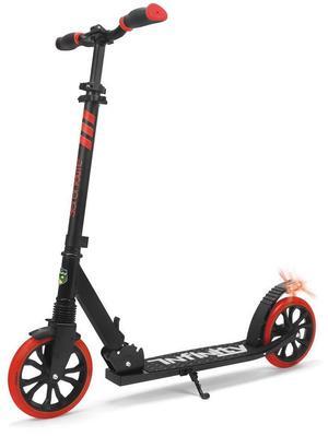 SereneLife Lightweight and Foldable Kick Scooter - Adjustable Alloy Deck with High Impact Wheels for Teens and Adults - SLTS57 (Red and Black)