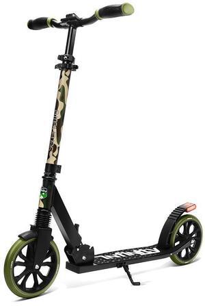 SereneLife Lightweight and Foldable Kick Scooter - Adjustable Alloy Deck with High Impact Wheels for Kids and Teens (Camo) - SLTS13
