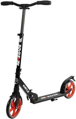 Hurtle Lightweight and Foldable Kick Scooter - Adjustable Alloy Deck with High Impact Wheels for Teens and Adults (Black) - HURTSBLK