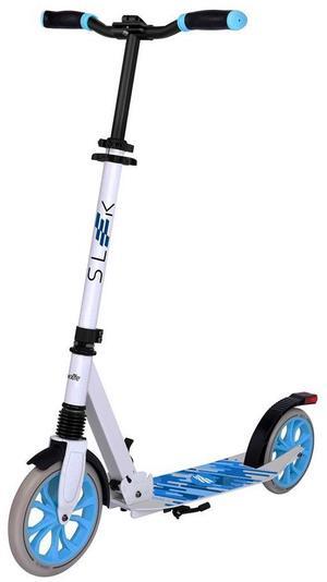 SereneLife Lightweight and Foldable Kick Scooter - Adjustable Alloy Deck with High Impact Wheels for Teens and Adults (Black) - SLADTAVL