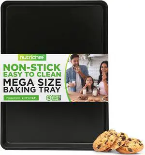 NutriChef Non-Stick Mega Bake Pan  Metallic Coating, Dishwasher Safe - NCLGBLK1