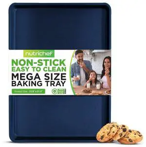 NutriChef Non-Stick Mega Bake Pan  Blue Diamond Coating, Carbon Steel - NCLG1BD