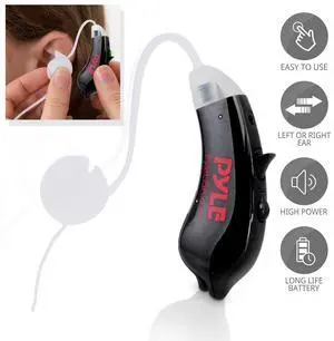 Pyle PHLHA52 Digital Hearing Amplifier, Universal Fit Behind-the-Ear, Noise Reduction, Battery Operated