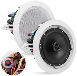 Pyle PDIC63T 6.5 In-Wall / In-Ceiling Speaker, 100V Flush Mount Low-Profile with 500W Power Output