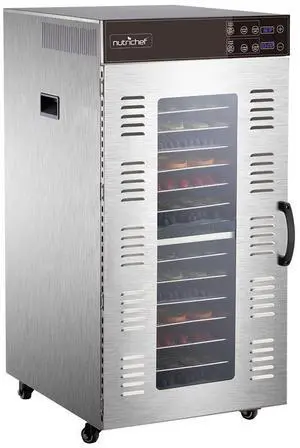 NutriChef NCFD20S Premium Food Dehydrator, 20 Stainless Steel Trays, Digital Timer & Temperature Control, 2000W NutriChef NCFD20S Premium Food Dehydrator, 20 Stainless Steel Trays, Digital Timer & Temperature Control, 2000W