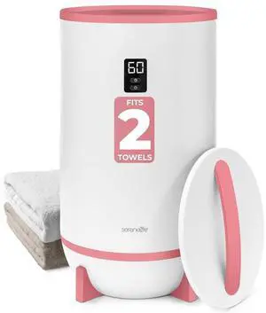 SereneLife SLTLW600 Luxury Towel & Blanket Warmer, Single Touch, LED Ring, 500W (Pink)