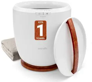 SereneLife SLTLWS350 Bucket Towel Warmer, Adjustable Timer, 12L Capacity, LED Indicator, Cherry