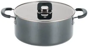 NutriChef NCWSTKGRYCAS5 Non-Stick Casserole with Lid, 5 Quart, Stylish Kitchen Cookware with Foldable Knob (Gray)