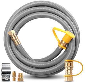 SereneLife 10-Foot Natural Gas Hose with Quick Connect Fittings - Conversion Kit, For Models: SLFPBAL, SLFPLG9, SLFPCN56, SLFPCN42, SLCNX76