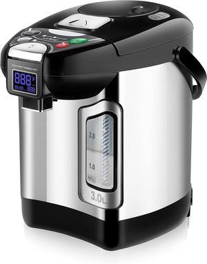 NutriChef 3L Digital Hot Water Dispenser - Instant Water Boiler, Adjustable Temperature, Auto Dispense Safety Lock