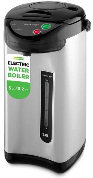 NutriChef 5-Liter Electric Water Boiler & Warmer - Digital Hot Pot Kettle with 5 Temperature Settings, Safety Lock