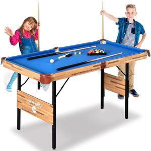 SereneLife 54'' Portable and Foldable Wooden Pool Table with Accessory Kit