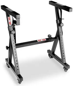 Pyle Heavy-Duty Keyboard Stand with Wheels - Digital/Electronic Piano Height Adjustable Stand with Locking Wheels