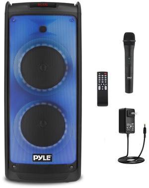 Pyle Bluetooth PA Speaker & Microphone System - 8" Woofer, 40W, Rechargeable Battery, MP3/USB/Micro SD/FM Radio, Wireless Handheld Microphone