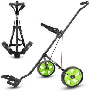Jovial Foldable 2-Wheel Golf Pull Cart with Adjustable Handle, Foot Brake & Elastic Strap - JOVGF2W