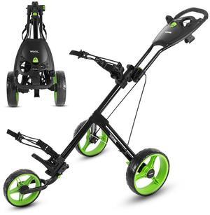Jovial Foldable 3-Wheel Junior Pull Cart with Scorecard Holder, Adjustable Handle & Elastic Strap - JOVGFP9