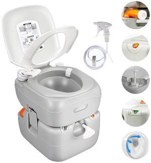 SereneLife Outdoor Portable Toilet with Carrying Bag - 5.8 Gallon Waste Tank, 3.2 Gallon Fresh Water Tank, and Toilet Hand Sprayer - SLCATL360