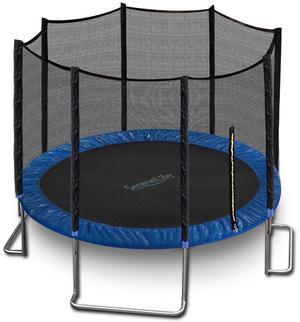 SereneLife 12ft Outdoor Jumping Trampoline with Safety Net Enclosure for Kids, Teens & Young Adults, Waterproof, Weather-Resistant