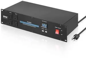 Pyle 18-Outlet Rack Mount Power Conditioner  3600W Surge Protector with Digital Voltage Display, USB Ports & RFI/EMI Filtering (PCO885)