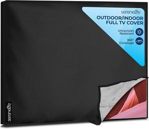SereneLife Outdoor/Indoor TV Cover  60-Inch Waterproof Screen Protector with Remote Pocket & Full Bottom Closure (SLTVC60)